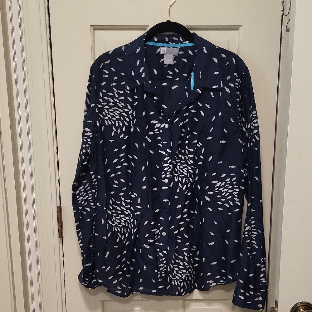 Stylish Navy and White Women's Blouse
